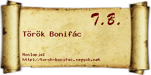 Török Bonifác névjegykártya