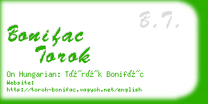 bonifac torok business card